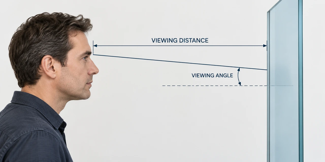 Viewing distance and viewing angle geometry
