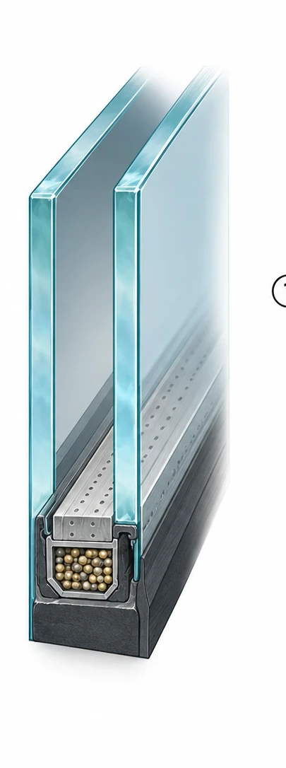 IGU edge construction cutaway