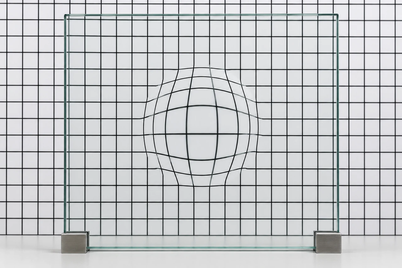 Localized lens-like bending of a grid