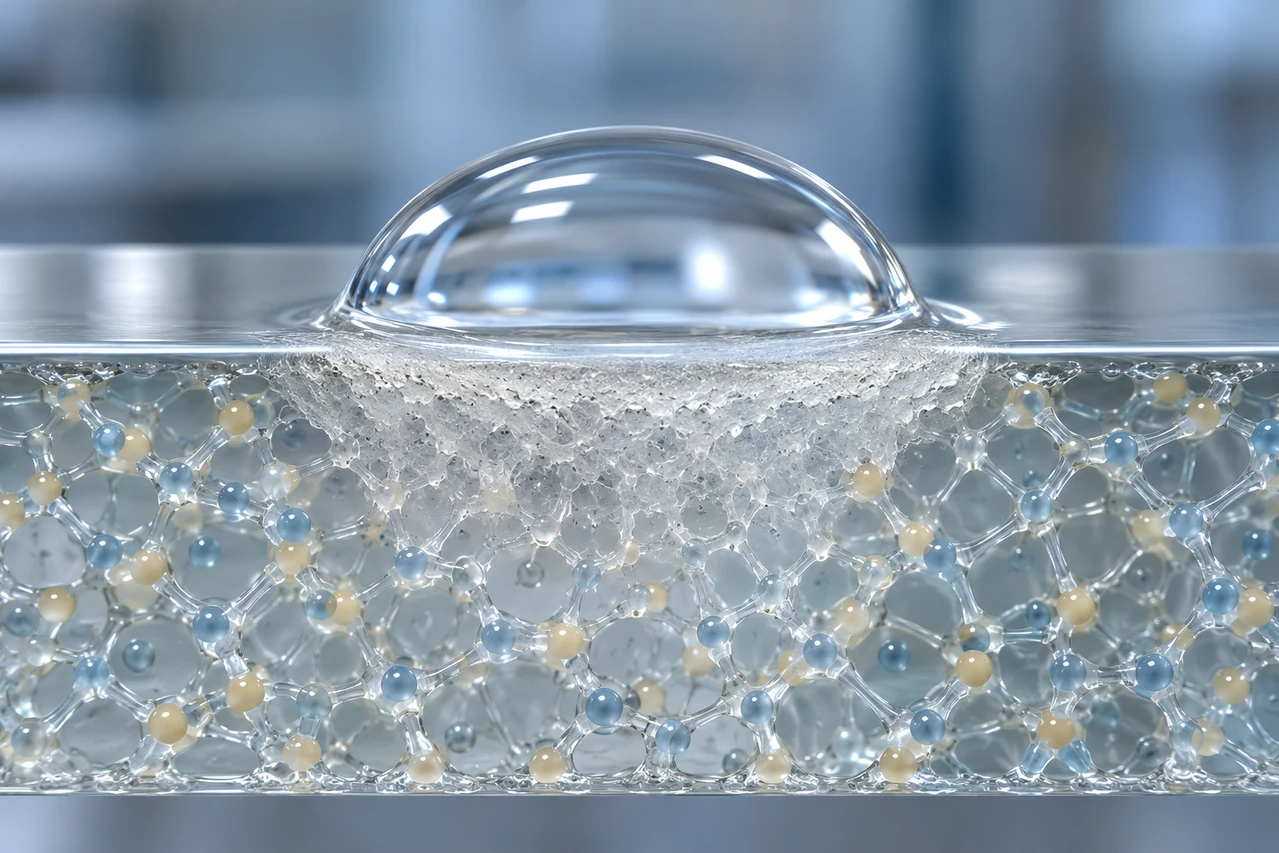 Localized alkaline attack on glass