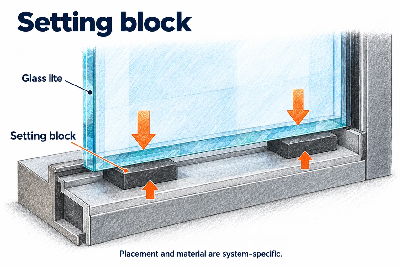 Setting block — illustrated detail