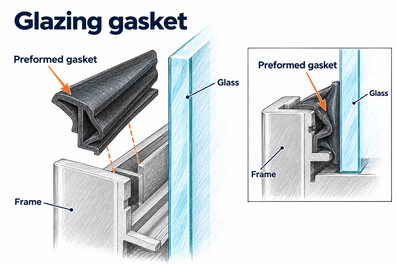 Glazing gasket — illustrated detail