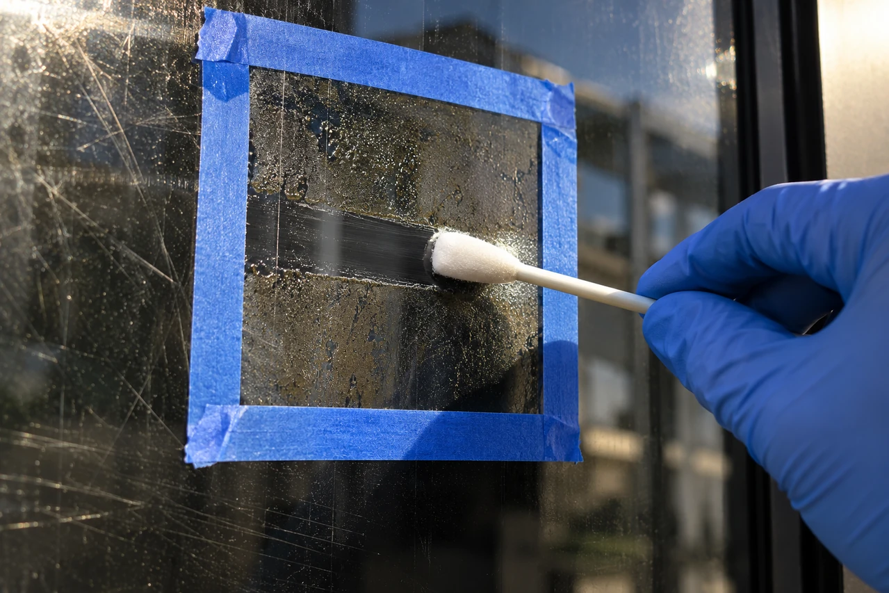 Localized swab test separating residue from scratches