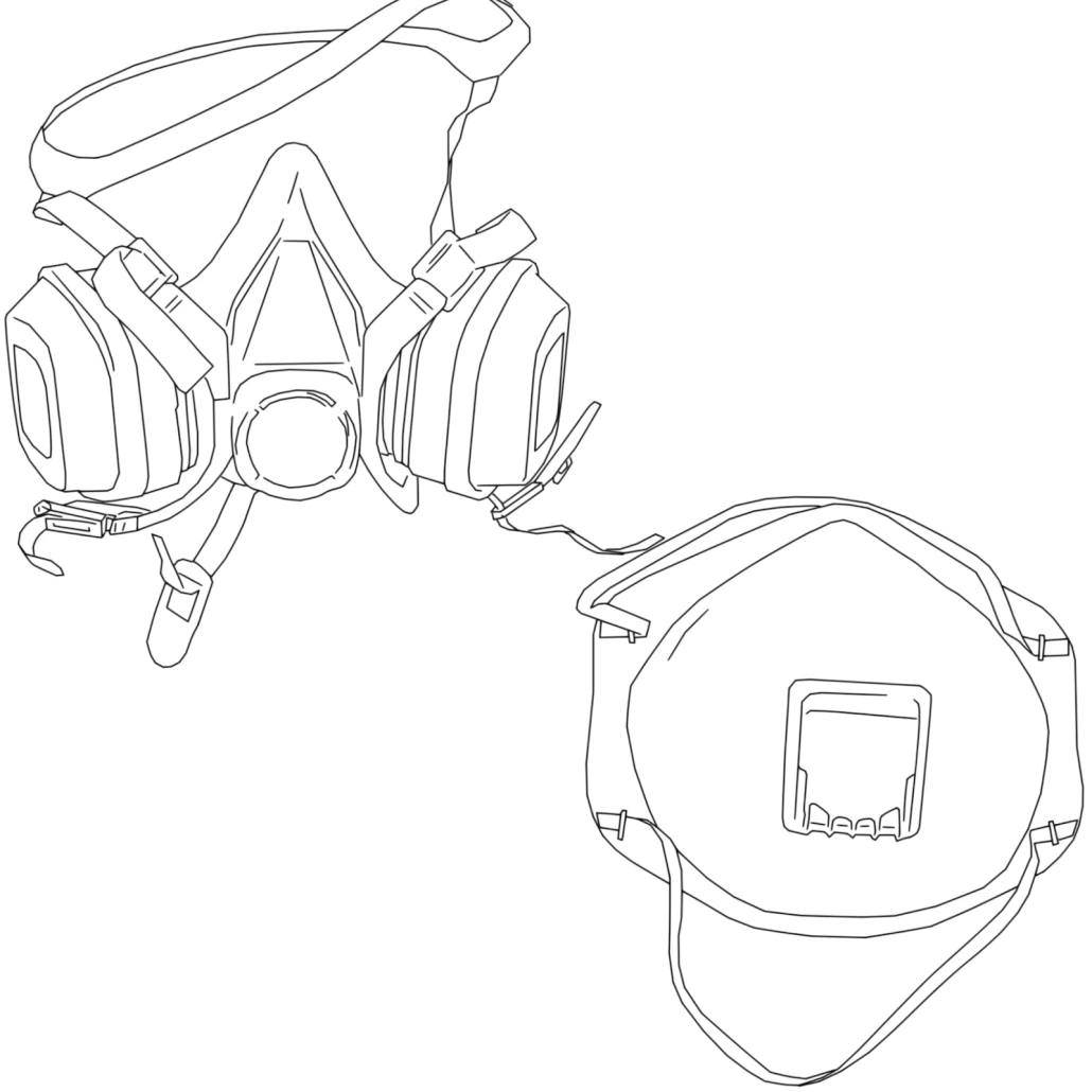 GlassRenu respirator drawing