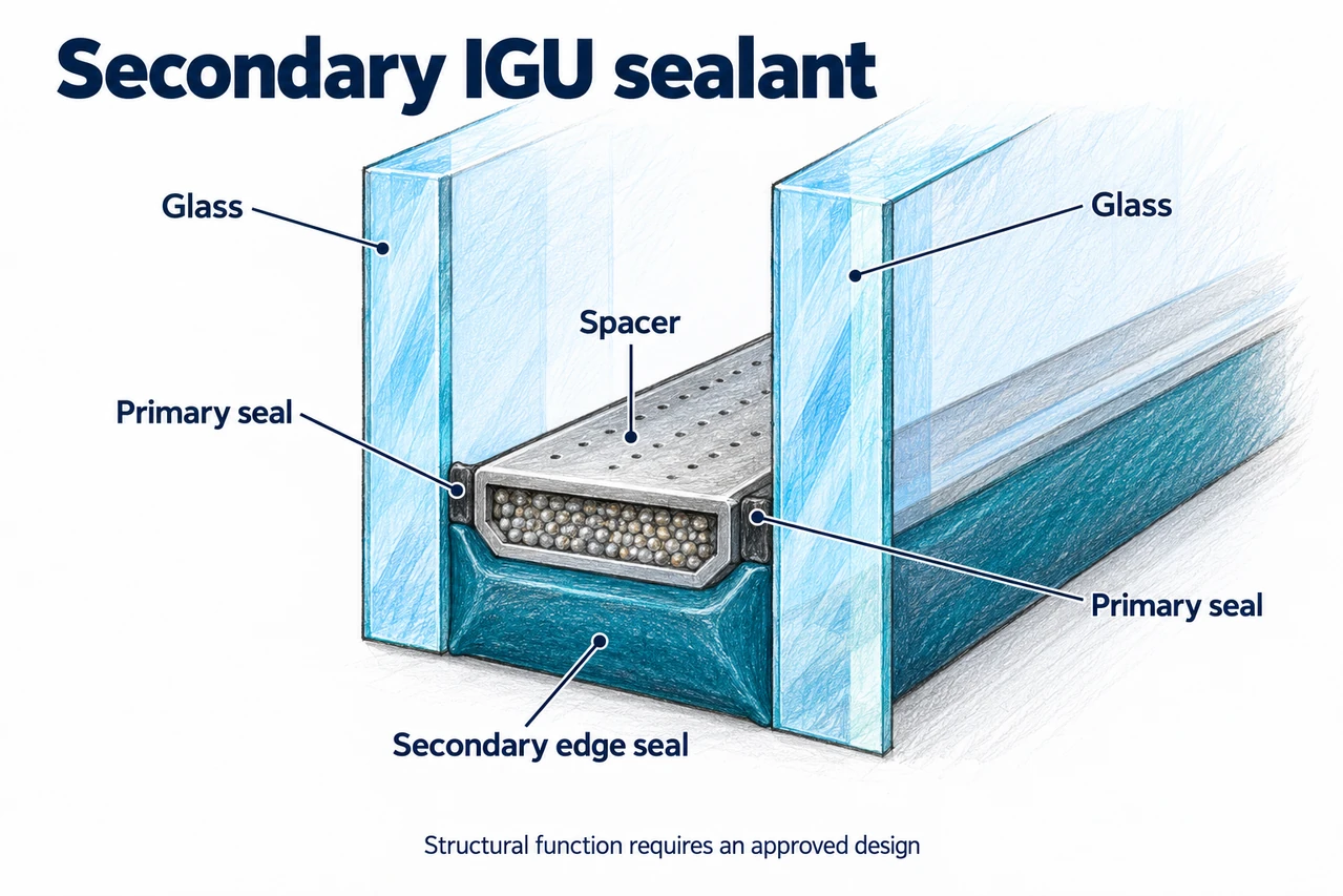 Secondary IGU sealant — illustrated detail