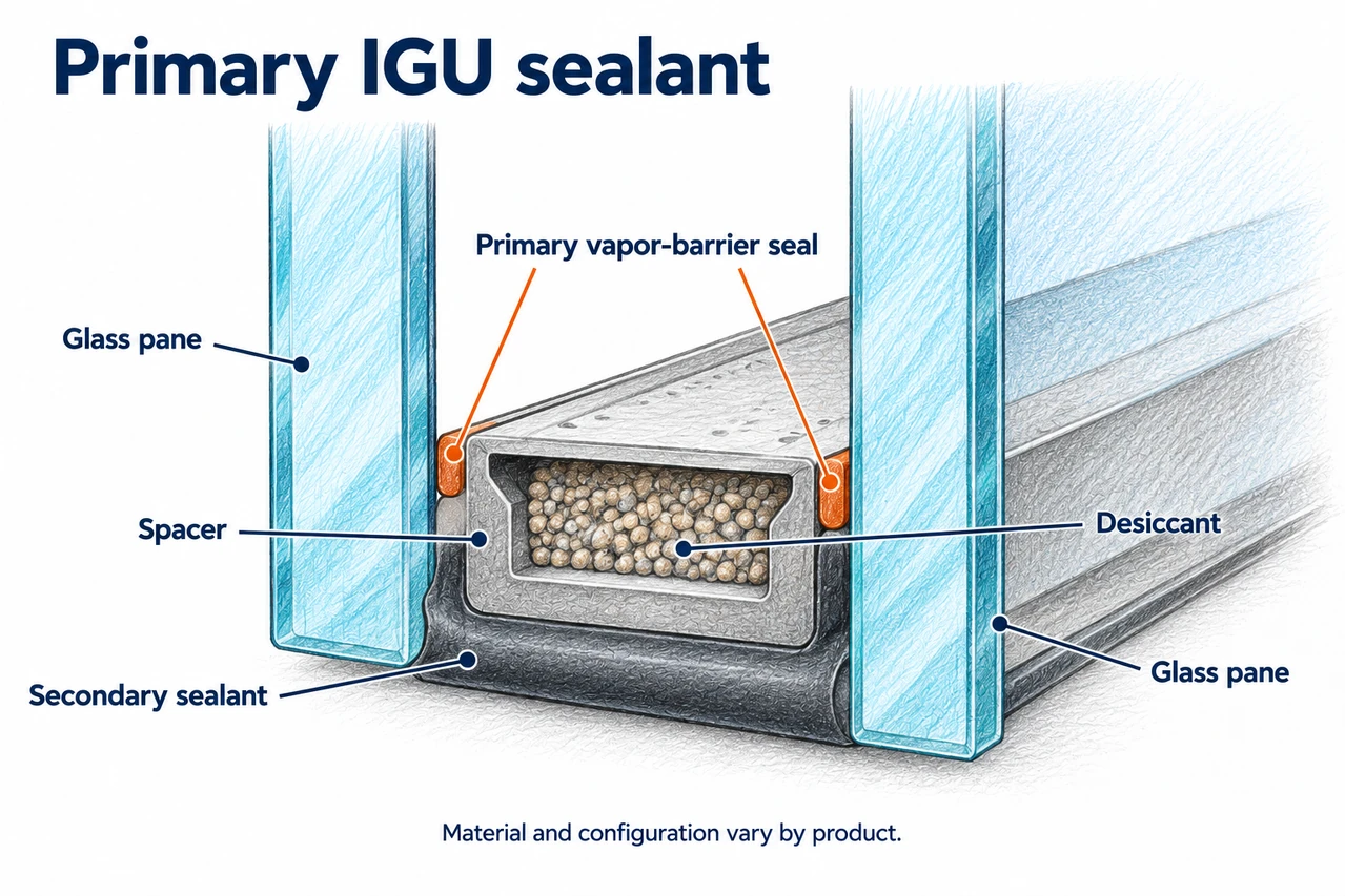 Primary IGU sealant — illustrated detail