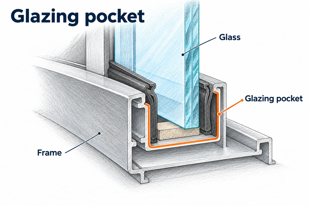 Glazing pocket — illustrated detail
