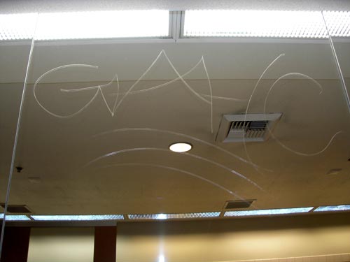Mirror Glass Graffiti Removal by GlassRenu Before